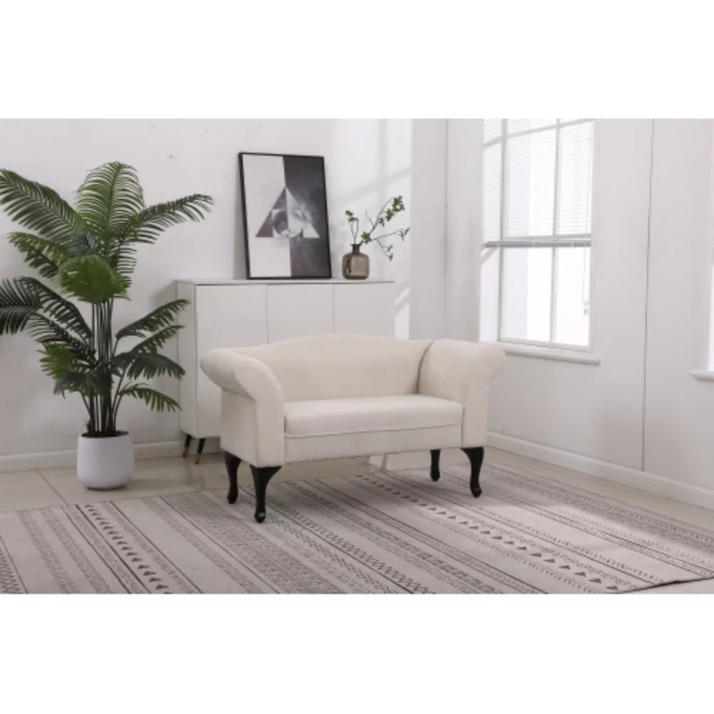 White Small Loveseat Sofa B877