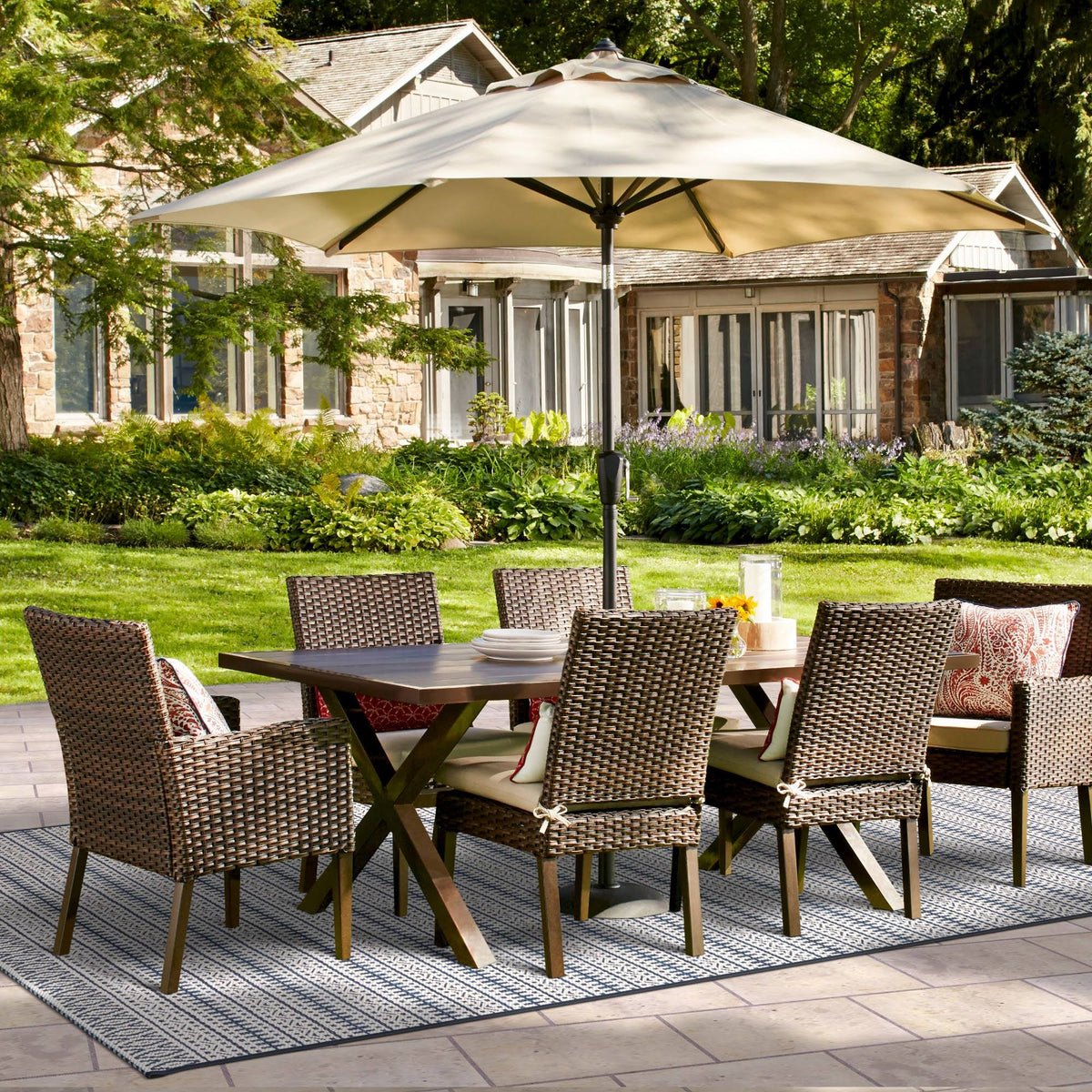 4pk Tan Wicker Patio Dining Chair F873510