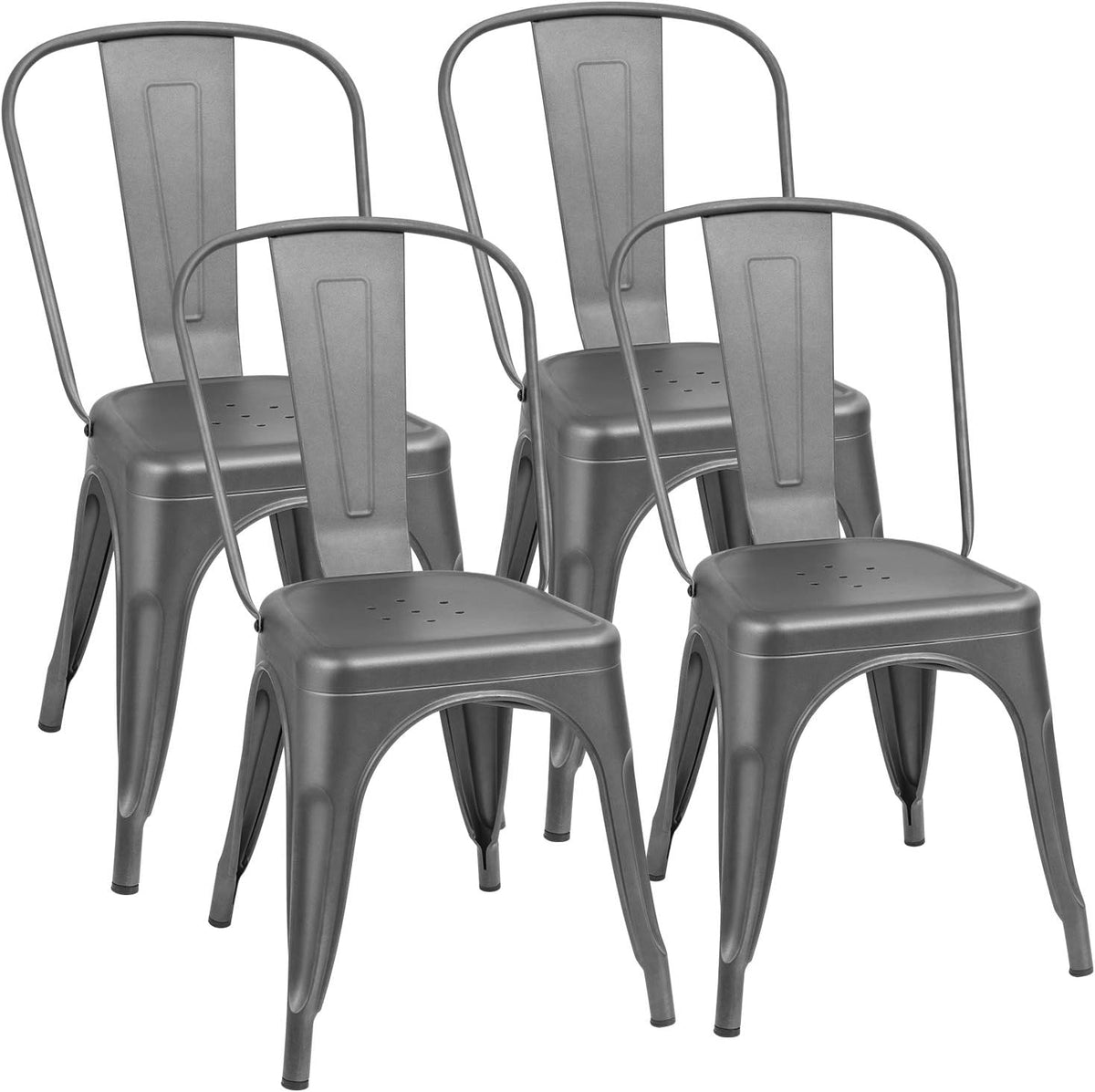 Metal Dining Chairs Set of 4 (Black) L572006
