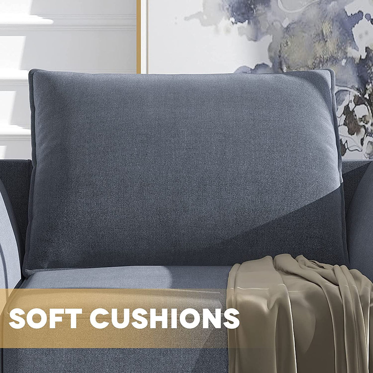 Bluish Gray 3-Seater Sectional Sofa L961333