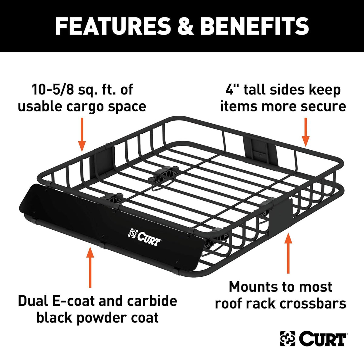 Black Steel Roof Rack Cargo Carrier X518830