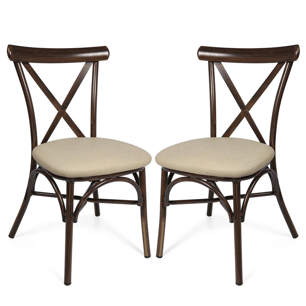 Upholstered Dining Chairs Set of 2 Sand Beige J179