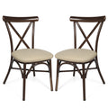 Upholstered Dining Chairs Set of 2 Sand Beige J179