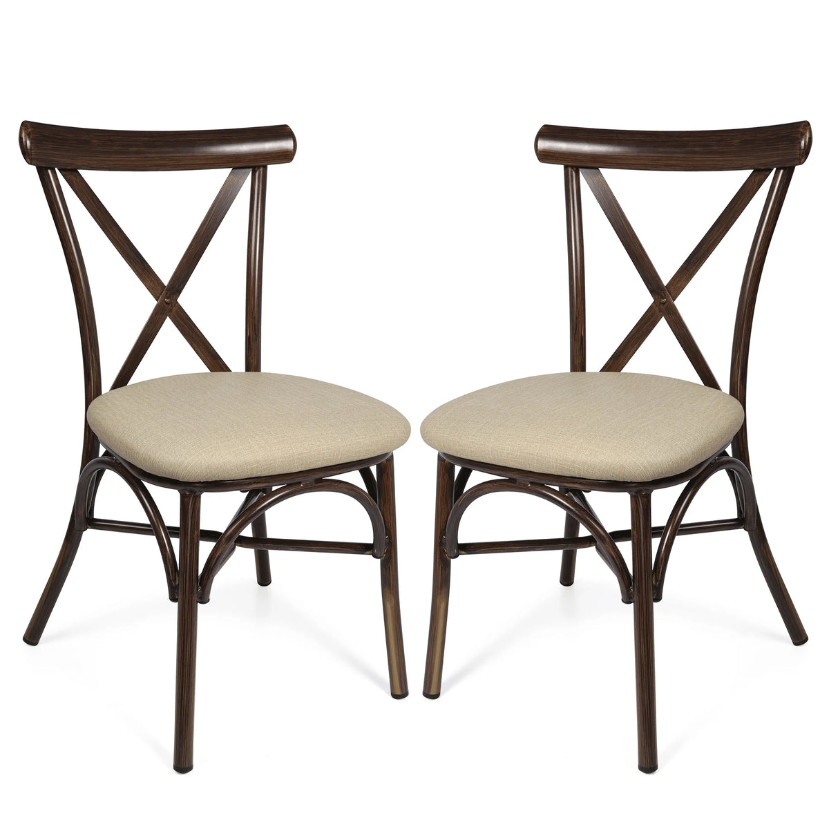 Upholstered Dining Chairs Set of 2 Sand Beige J179