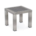 20 in. Gray Faux Wood Wicker Outdoor Side Table A8766