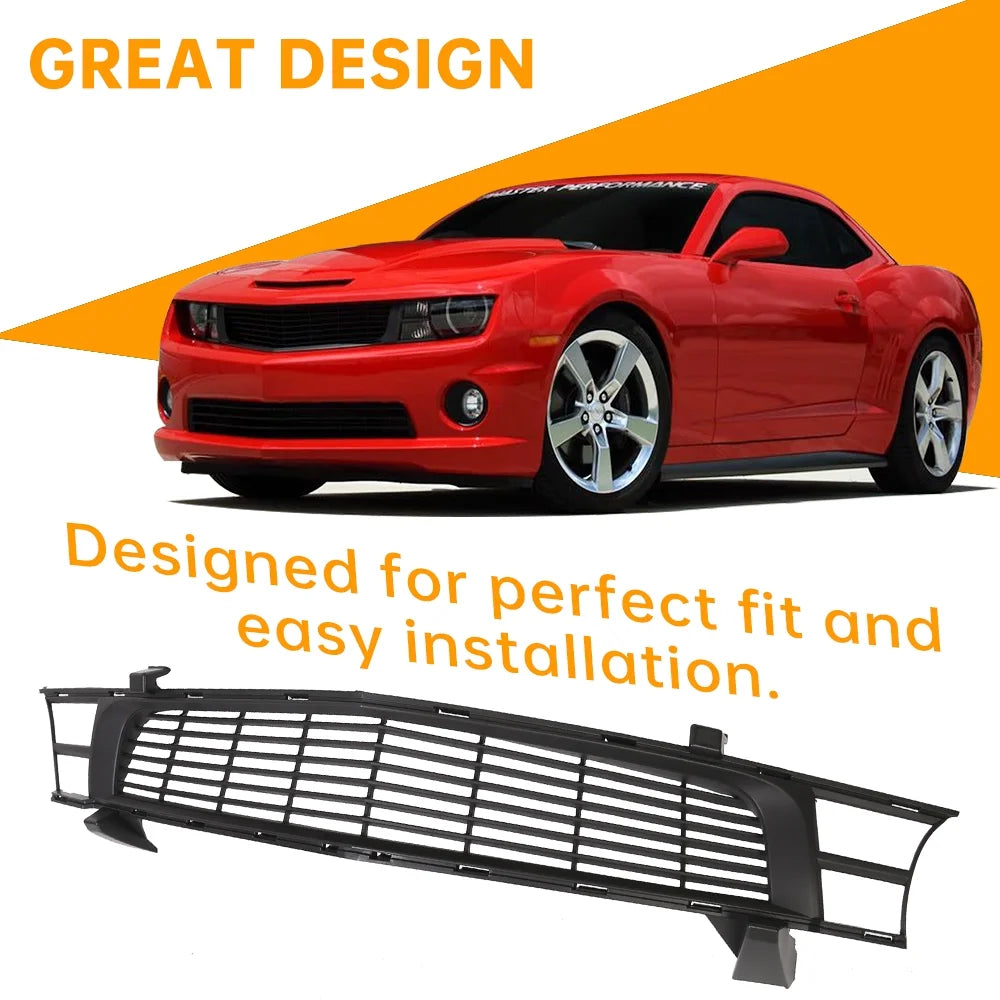Front Heritage Bumper Upper Grille Grill Mesh for 2010-2015 Chevrolet Camaro SS LT ZL1 Dark Argent C51850