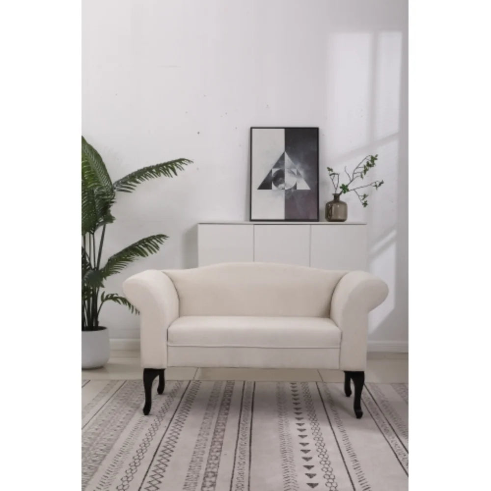 White Small Loveseat Sofa B877