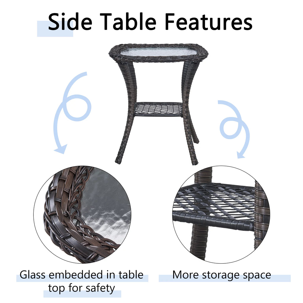 3-Piece Outdoor Swivel Gliders with Side Table P30566