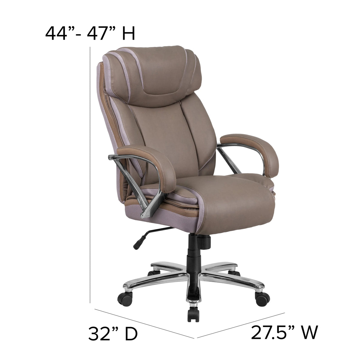 Taupe LeatherSoft Executive Swivel Office Chair S8405