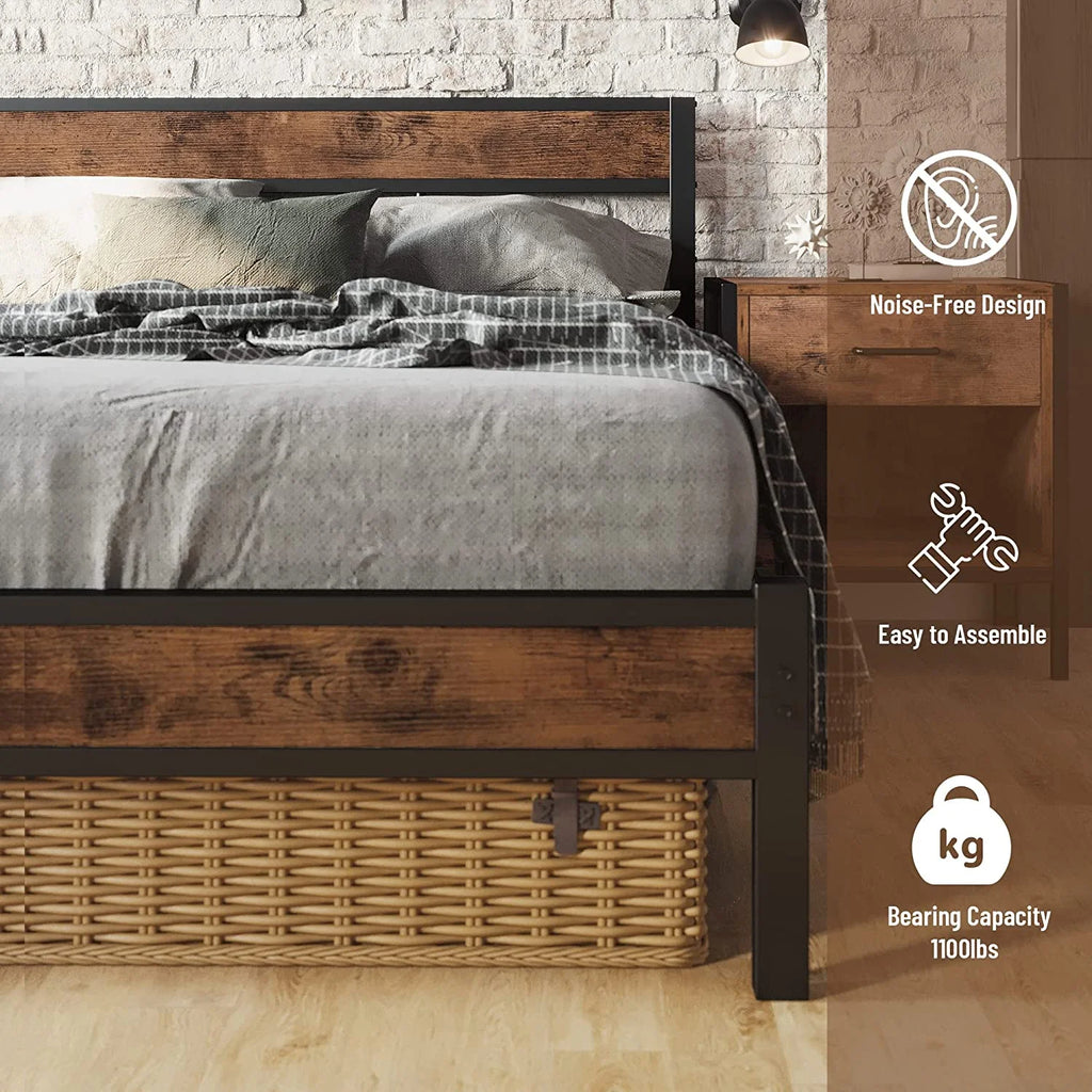 Queen Metal Bed Frame with Headboard F909097
