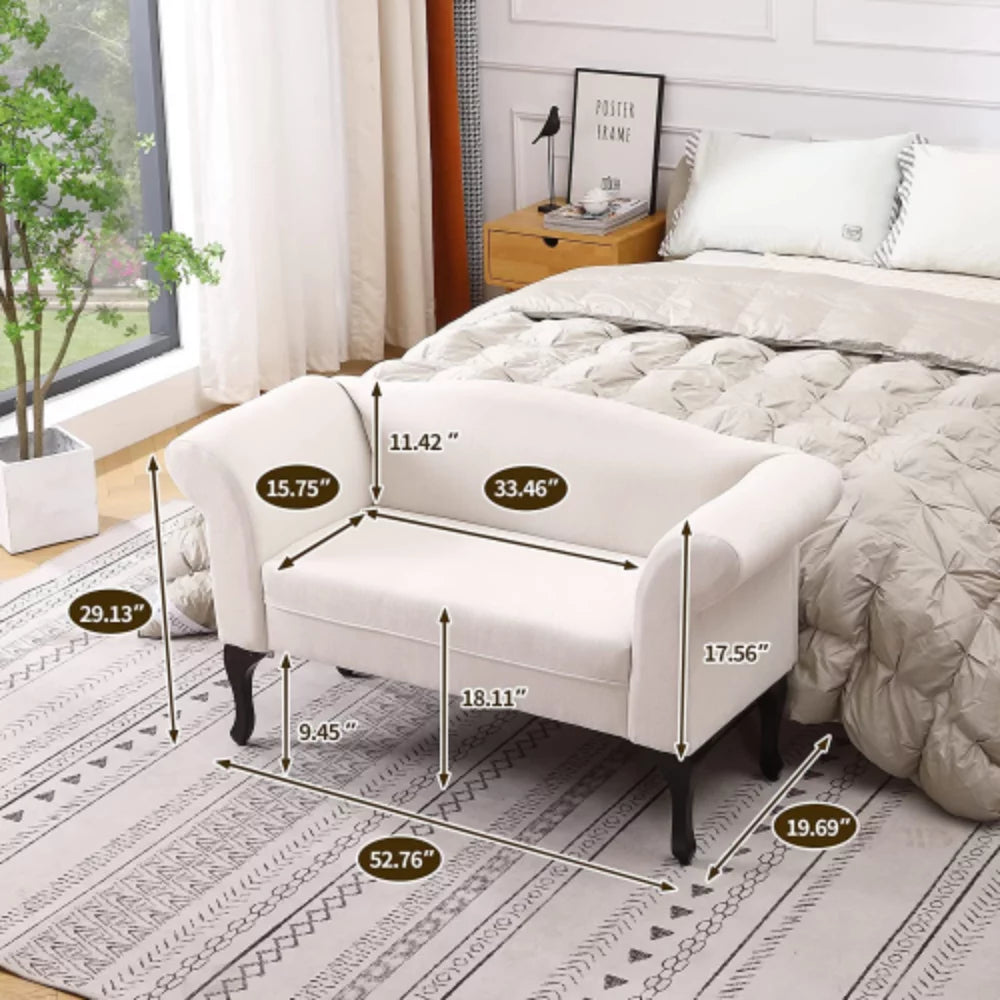 White Small Loveseat Sofa B877