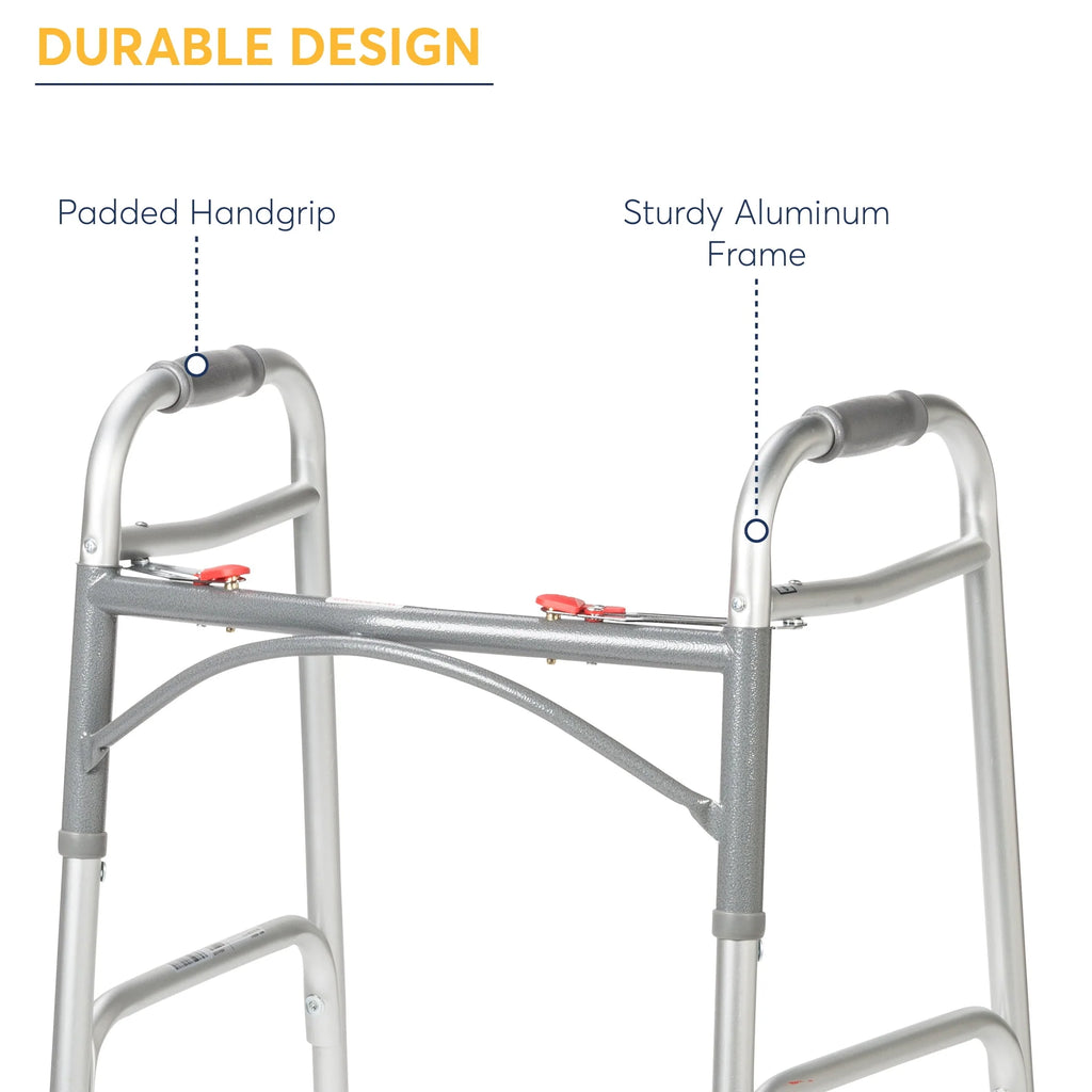 Two Button Folding Walker with 5 Wheels F91710
