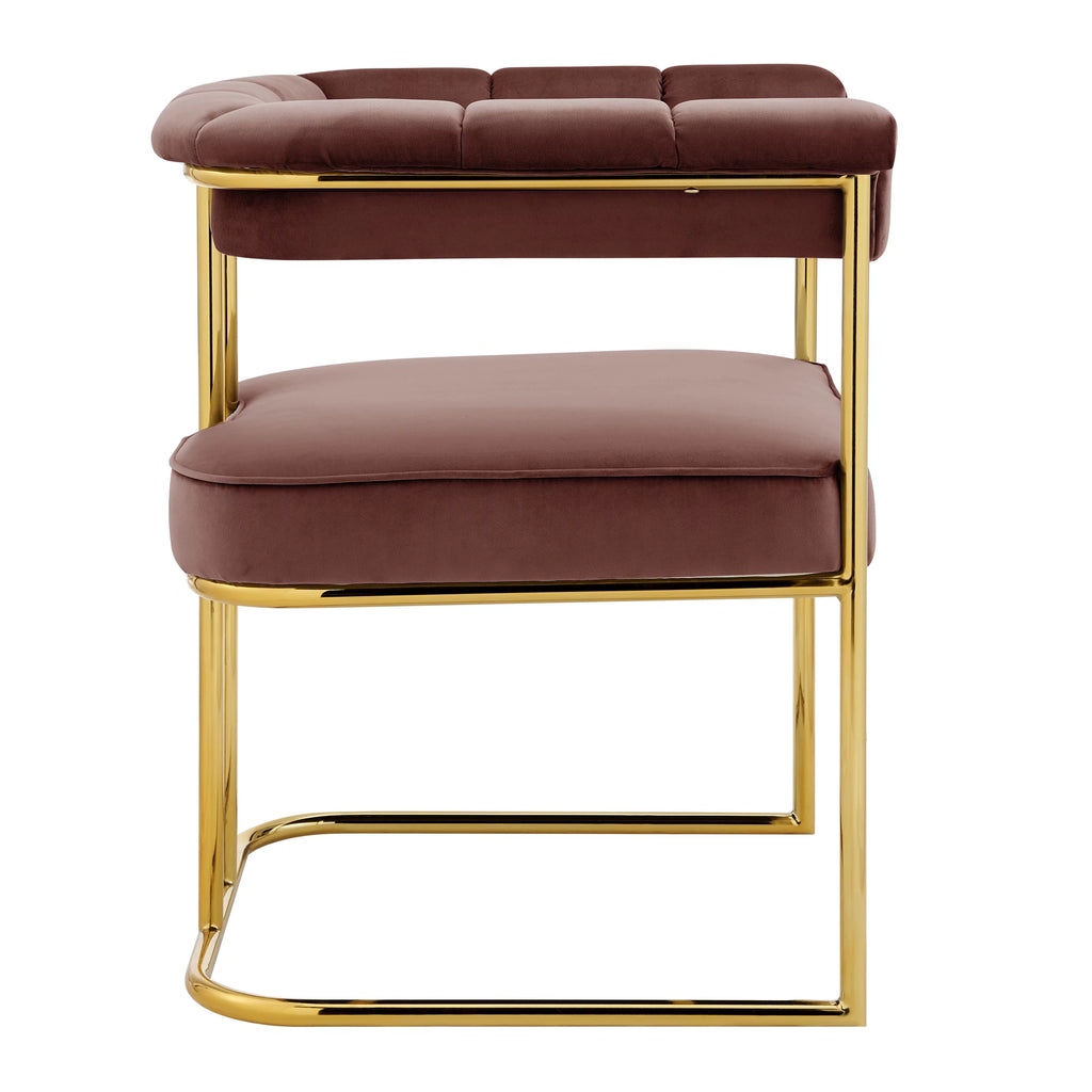 Velvet Dining Side Chair with Gold Plated Metal Base W76595