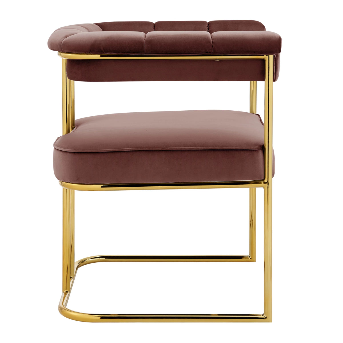 Velvet Dining Side Chair with Gold Plated Metal Base W76595