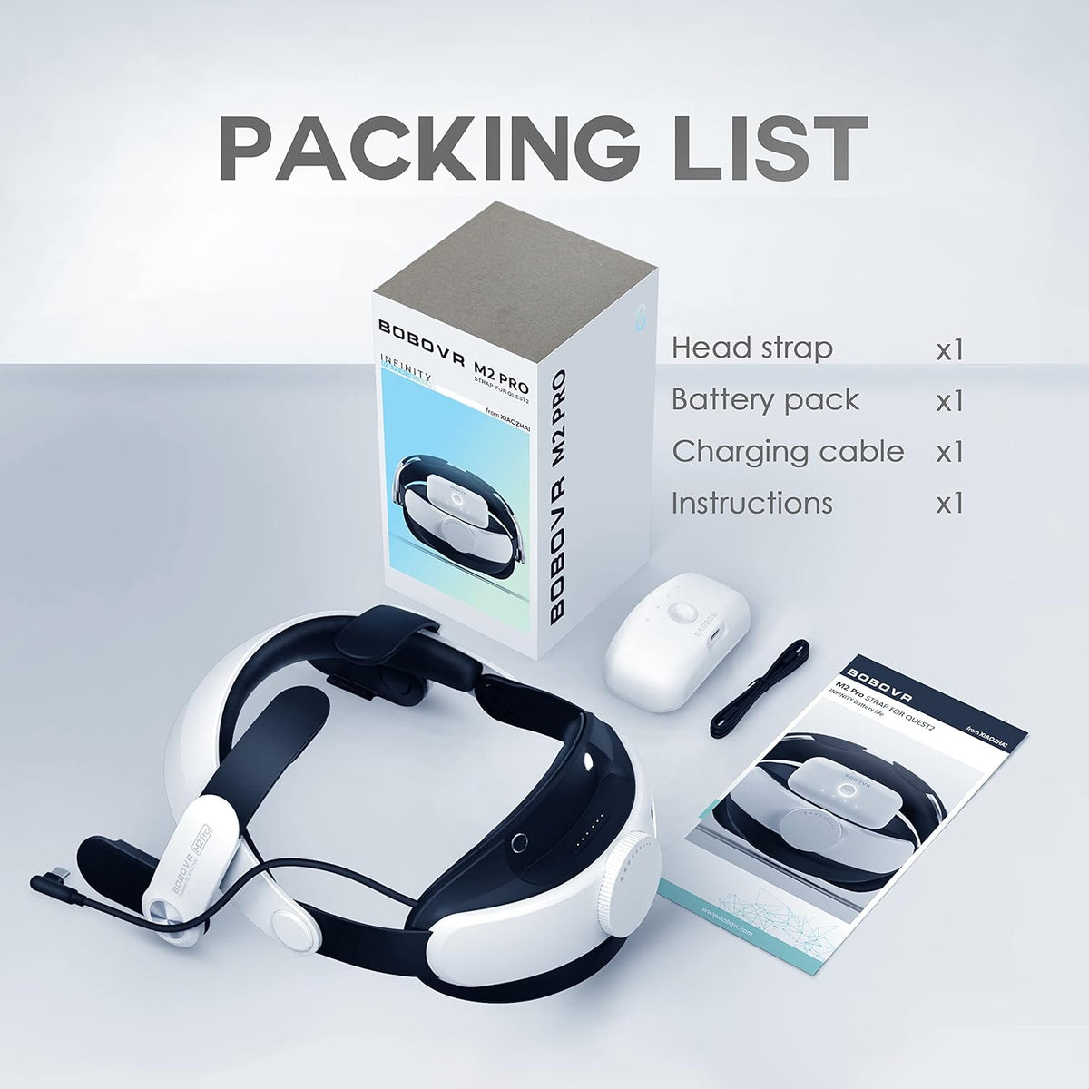 M2 Pro Battery Pack Head Strap with Magnetic Connection, 5200mah Replaceable Power Bank Accessories Pack of 2 J959