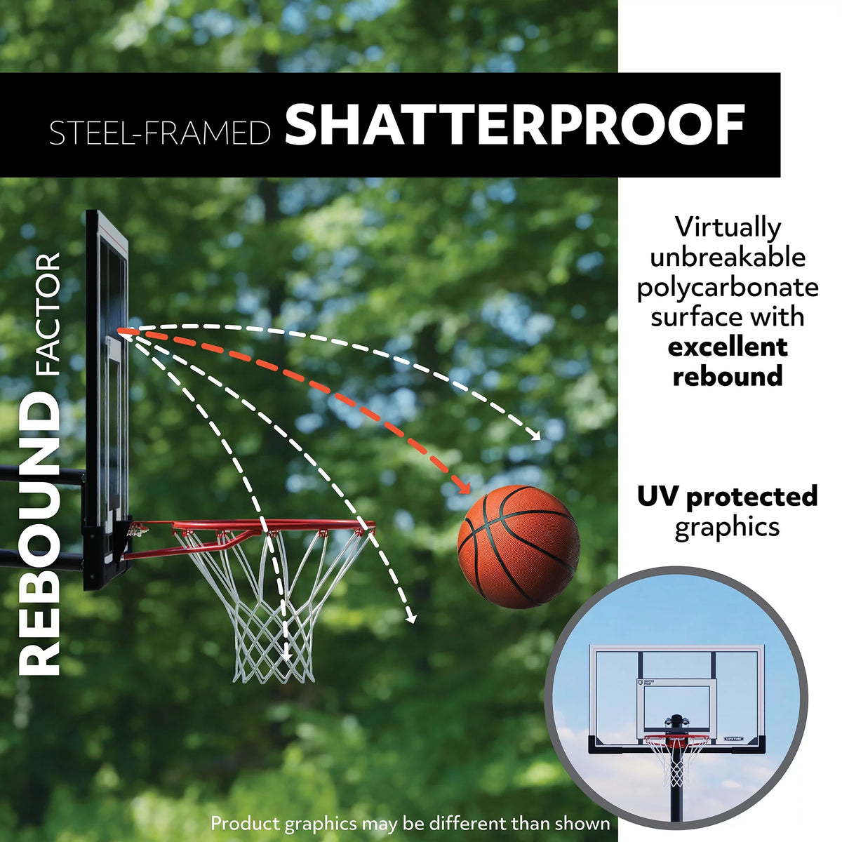 Adjustable Portable Basketball Hoop 48 inch Polycarbonate Z960500