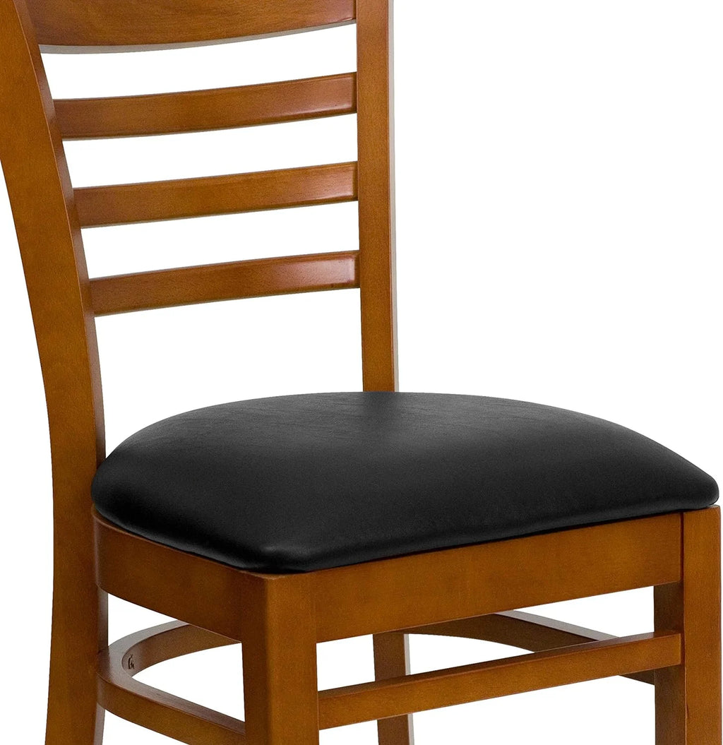 Black Vinyl Seat Ladder Back Chair Z3375