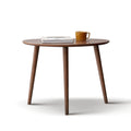 Solid Oak Wood Coffee Table with Pebble Shape, Natural Walnut Wooden Table D178650