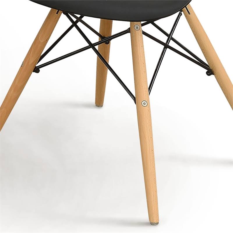 Black Plastic Dining Side Chair Set of 2 P924