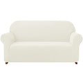 Ivory Stretch Couch Cover Set 1 Piece Sofa Slipcover with Cushion Cover for 2 Cushion Loveseat C4775