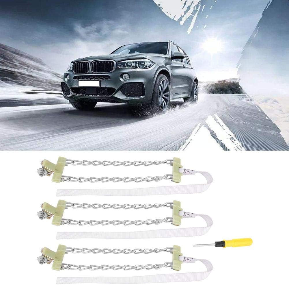 3pcs Clip-on Steel Tire Snow Chain (Large) J623969