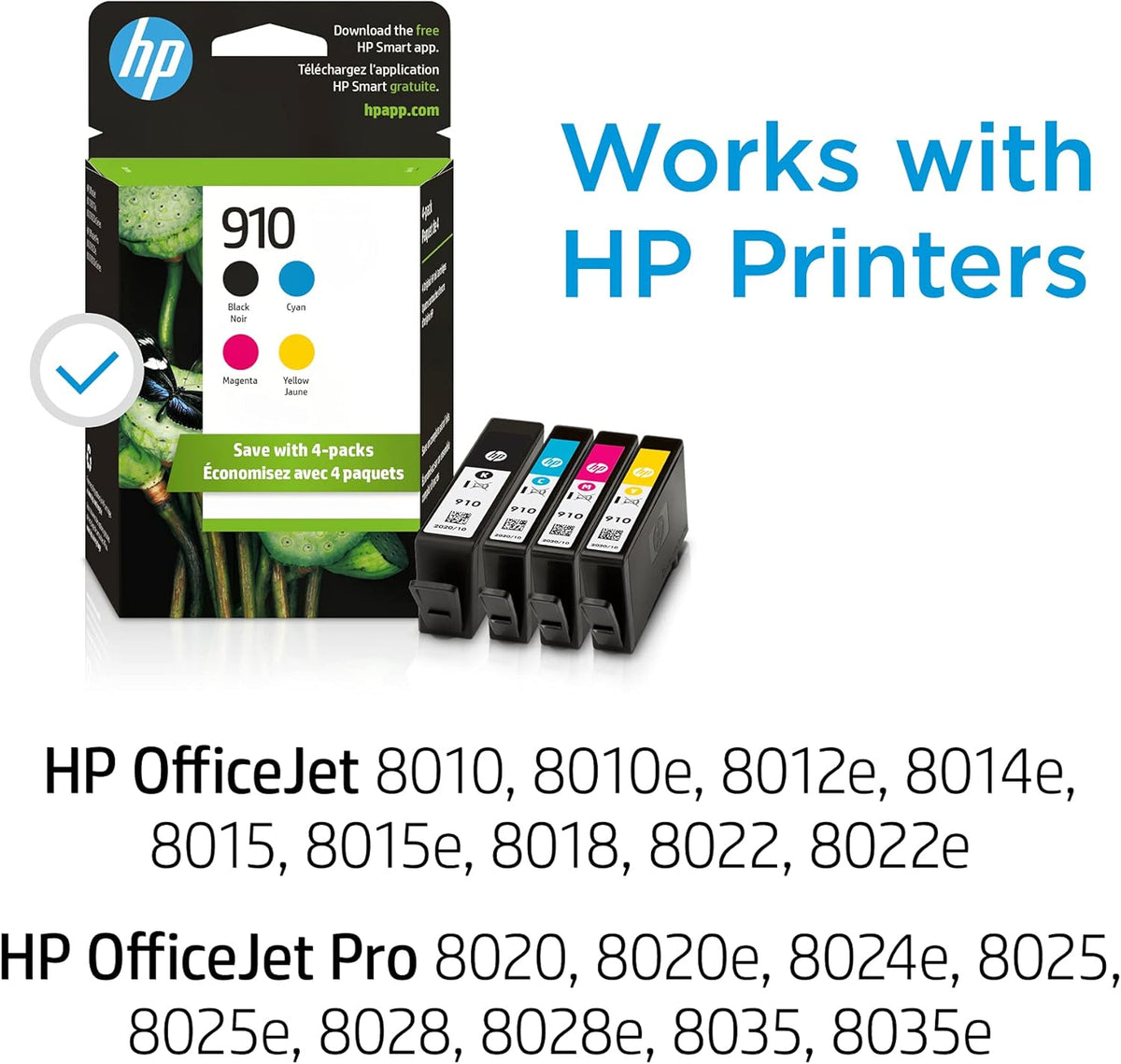 Black, Cyan, Magenta, Yellow Ink Cartridges (4-pack) O779072