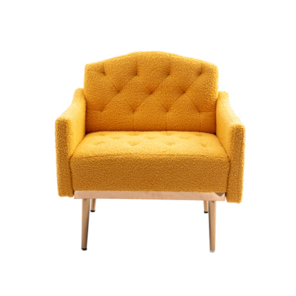 Mustard Teddy Accent Chair with Metal Feet Y21072