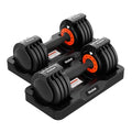 25/55lb Pair Adjustable Dumbbells Set with Anti-Slip Metal Handle F3213