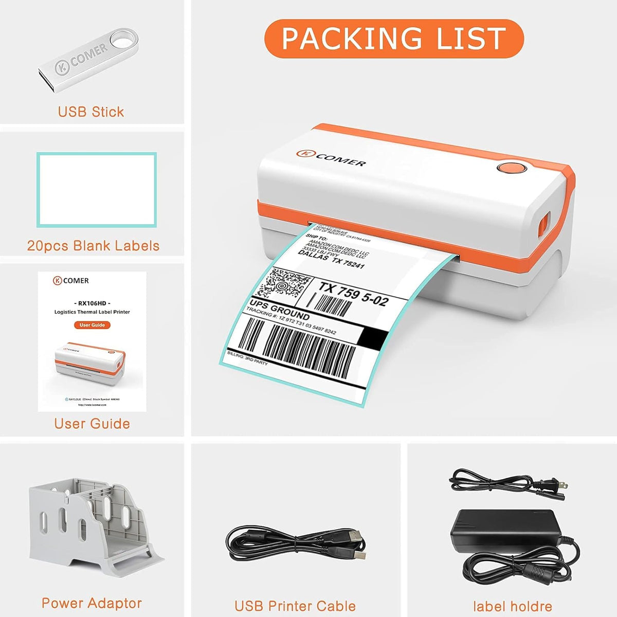 Thermal Shipping Label Printer 300DPI 4x6 T994