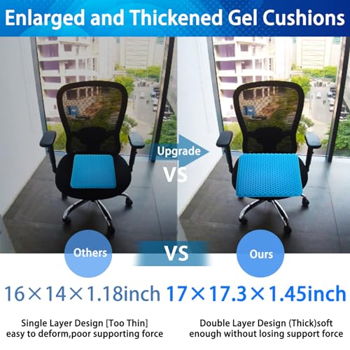 Thick Extra Large Gel Seat Cushion with Non-Slip Cover D451