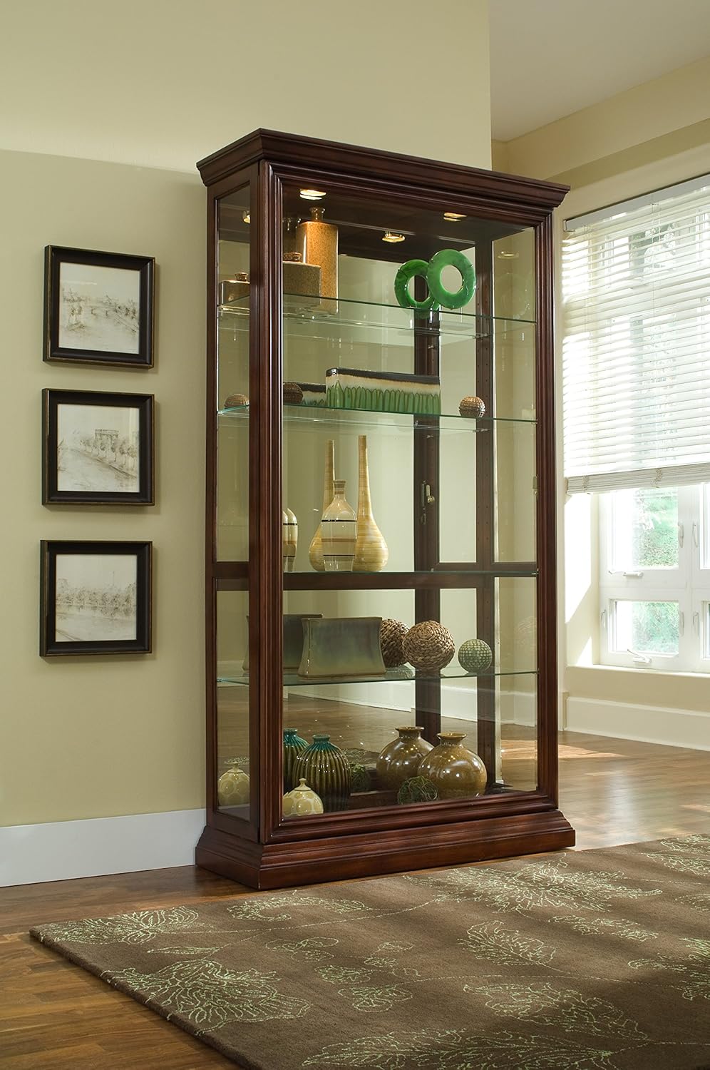 Two Way Sliding Door Curio, 43 by 16 by 80-Inch B9577