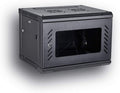 Black 19-Inch Wall Mount Server Rack Cabinet with Locking Glass Door I583713