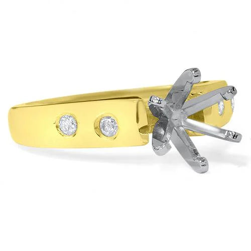 Diamond Semi Mount Cathedral Engagement Ring 14K Setting L26151