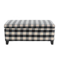 Black Checkerboard Storage Ottoman R849