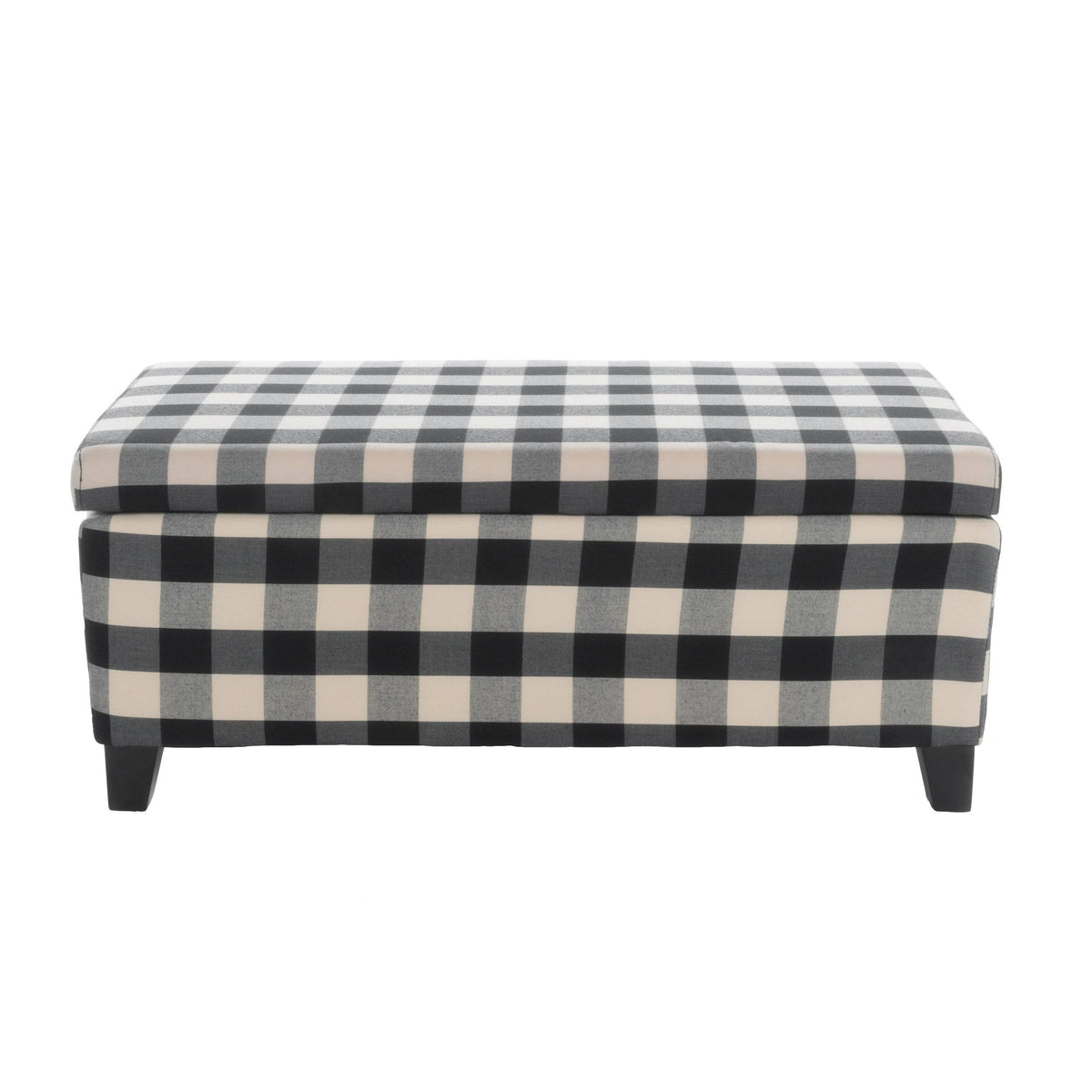 Black Checkerboard Storage Ottoman R849