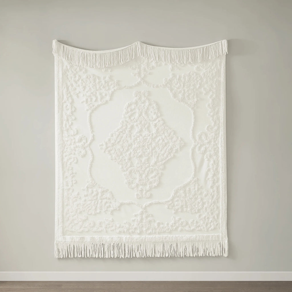 Off-White Chenille Tufted Throw, 50" x 60" A6928