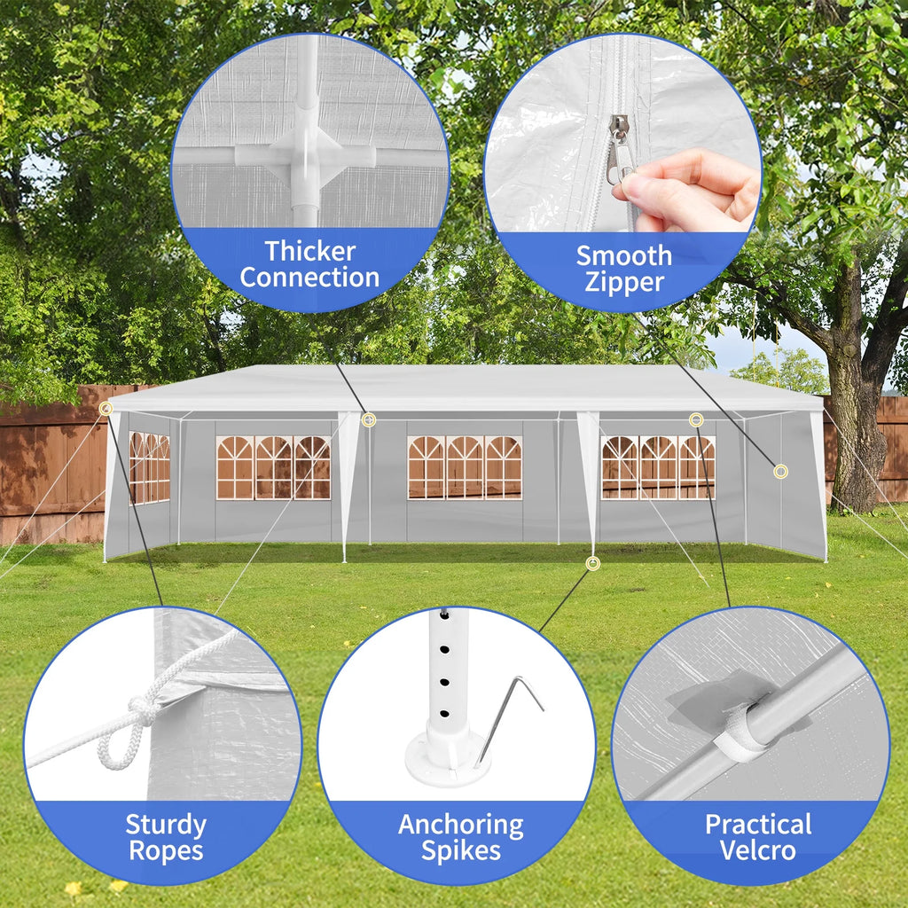 10'x30' Canopy Tent with Removable 5 Sidewall White B47466
