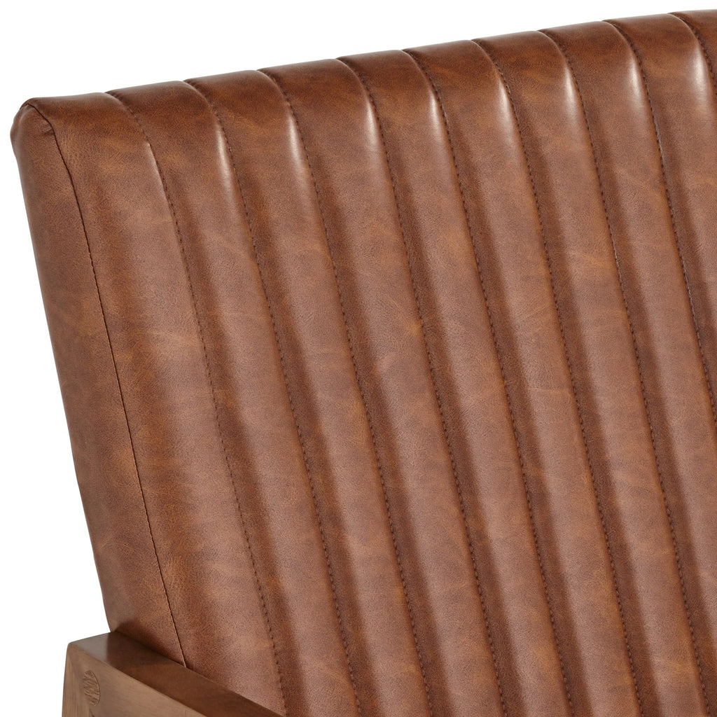 Rust Brown Wood Frame Rocking Chair U283072