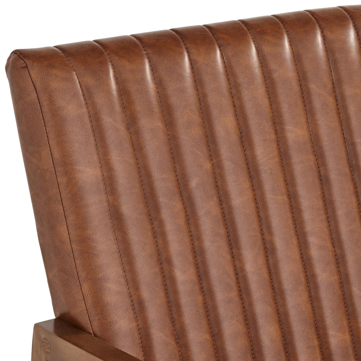 Rust Brown Wood Frame Rocking Chair U283072