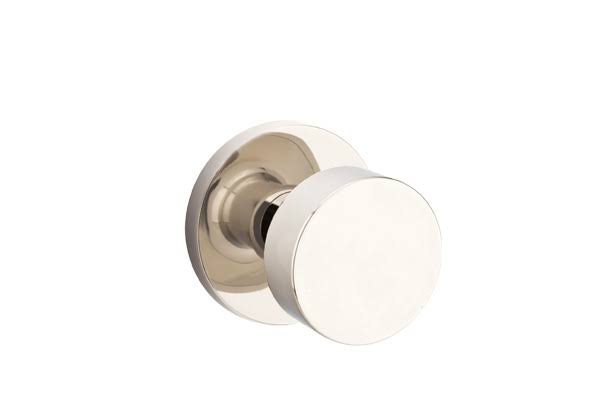 Passage Round Knob with Disk Rose, Bright Nickel I2268
