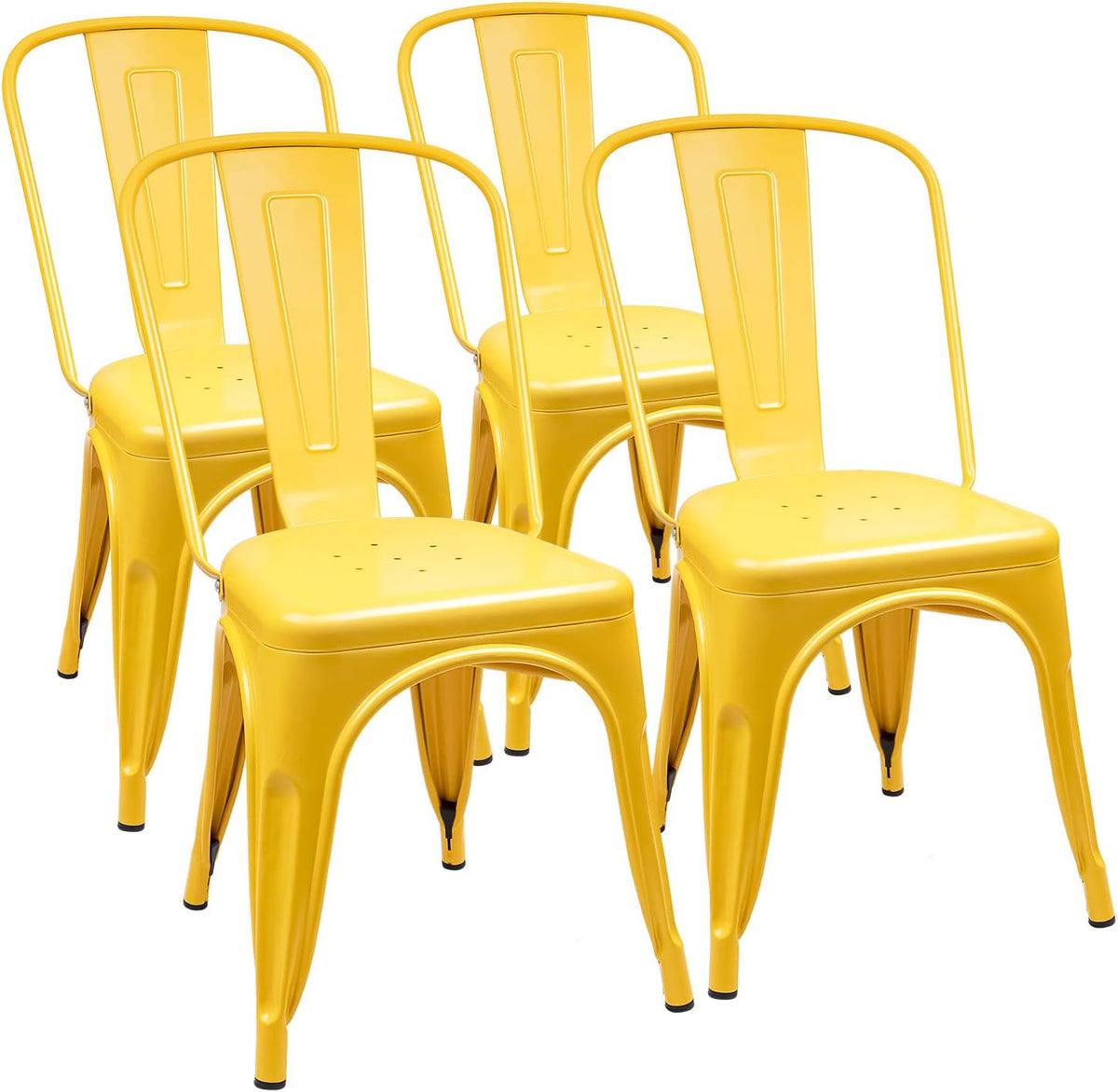 Metal Dining Chairs Set of 4 (Black) L572006