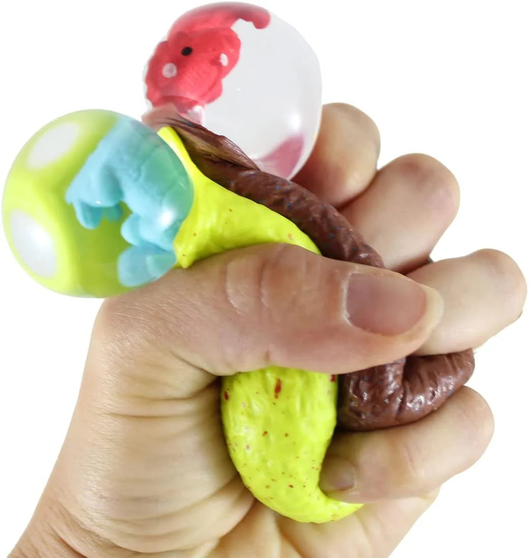 Set of 4 Hatching Dinosaur Egg Squeeze Stress Ball Sensory Fidget Toy C250163