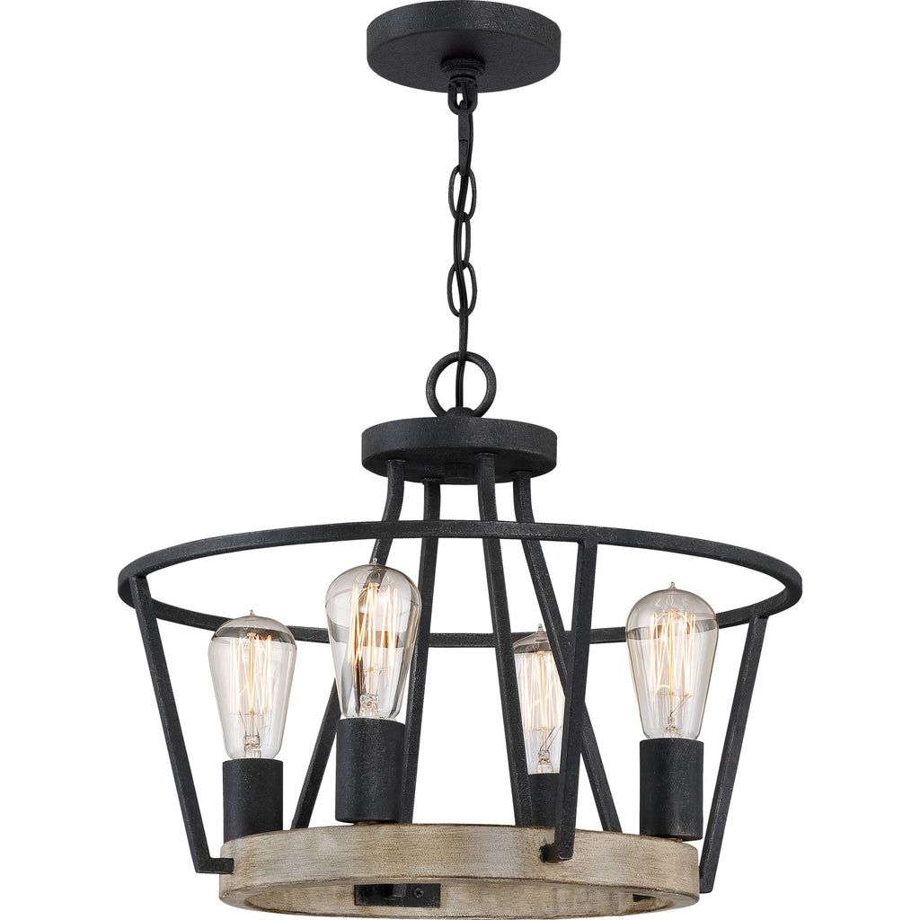 Four Light Pendant Grey Ash H582