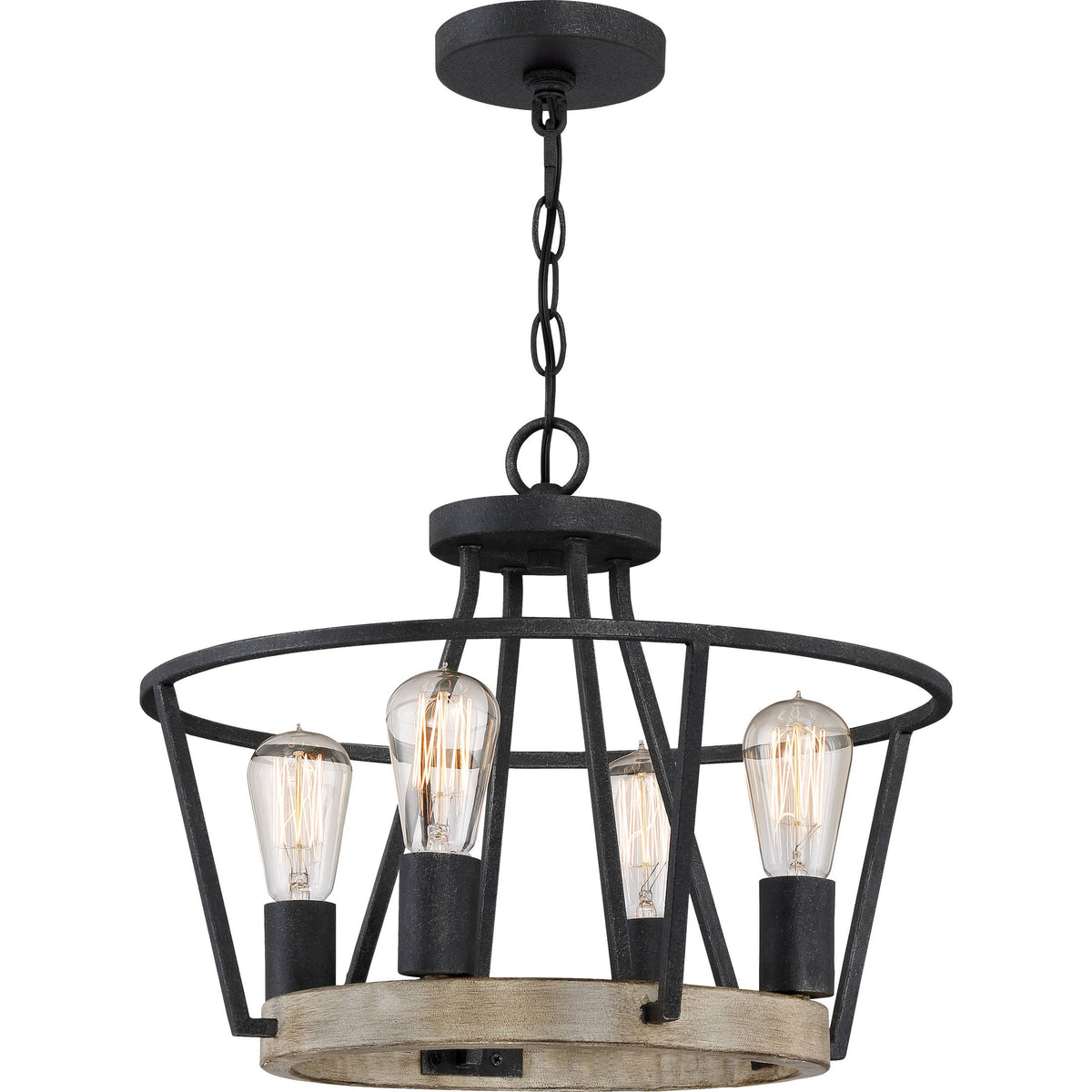 Four Light Pendant Grey Ash H582