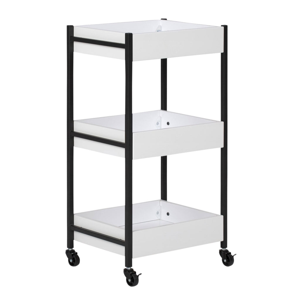 White 3 Bin Rolling Storage Cart L44199