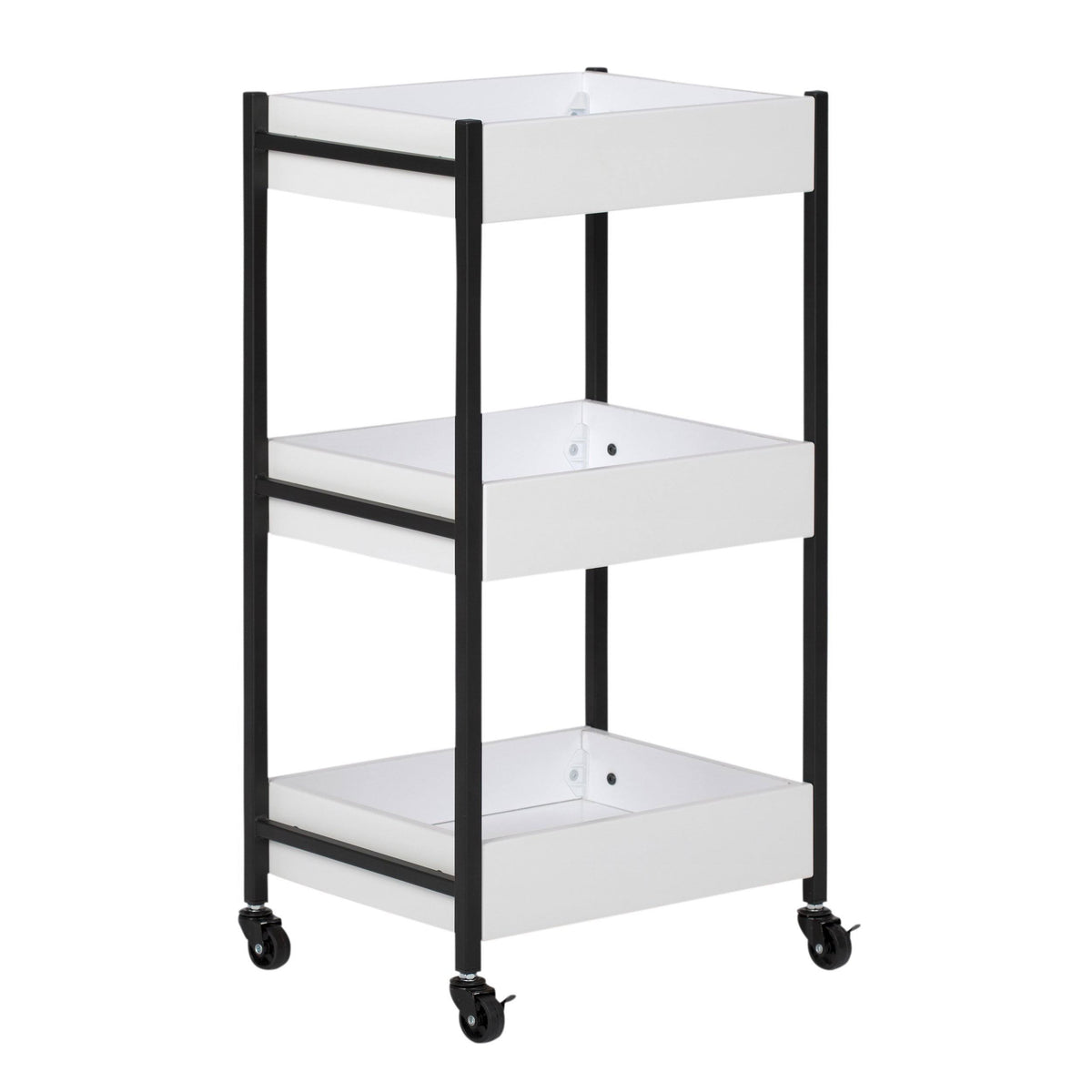 White 3 Bin Rolling Storage Cart L44199