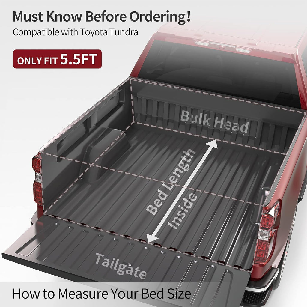 Soft Quad Fold Truck Bed Tonneau Cover for 5.5 ft Bed A195