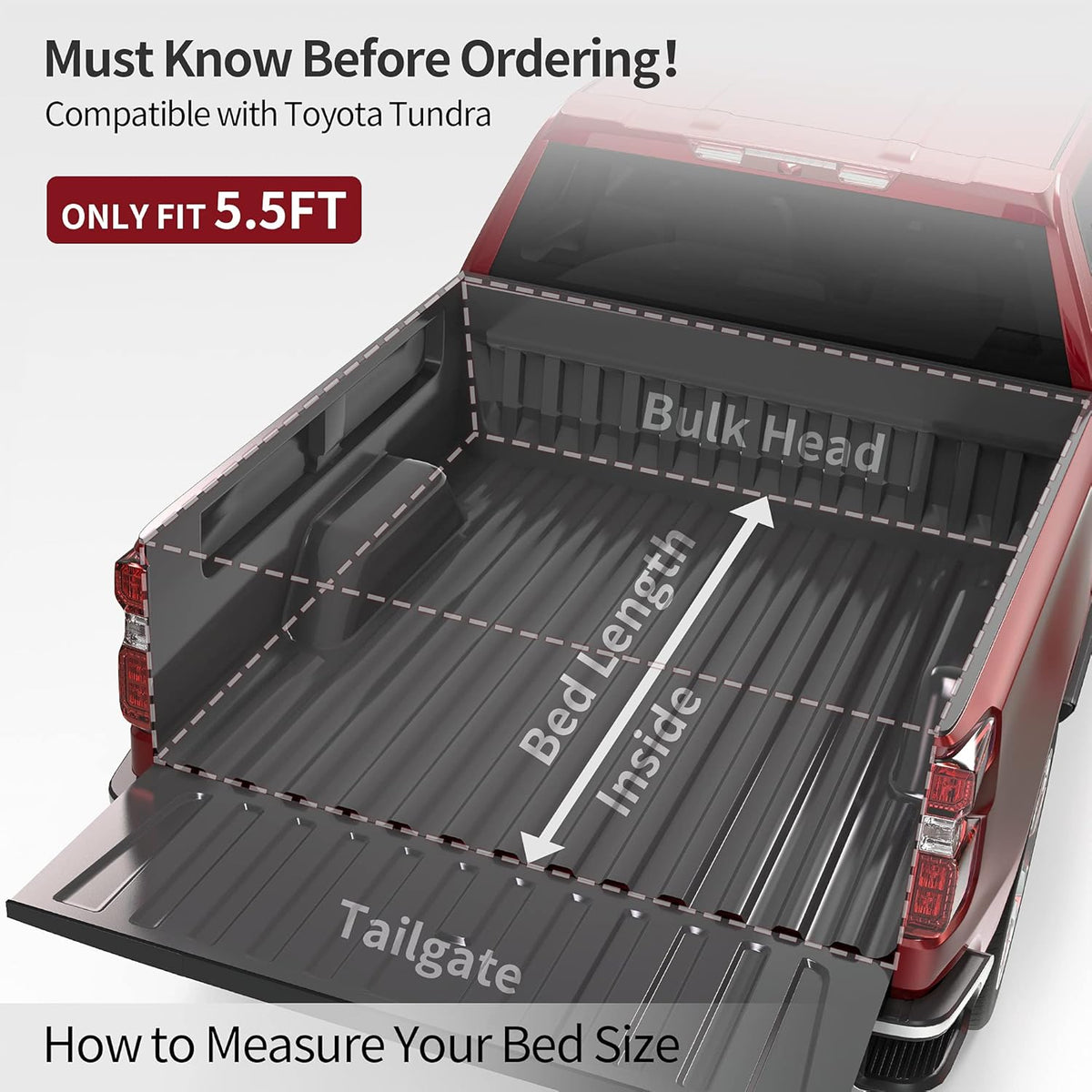 Soft Quad Fold Truck Bed Tonneau Cover for 5.5 ft Bed A195