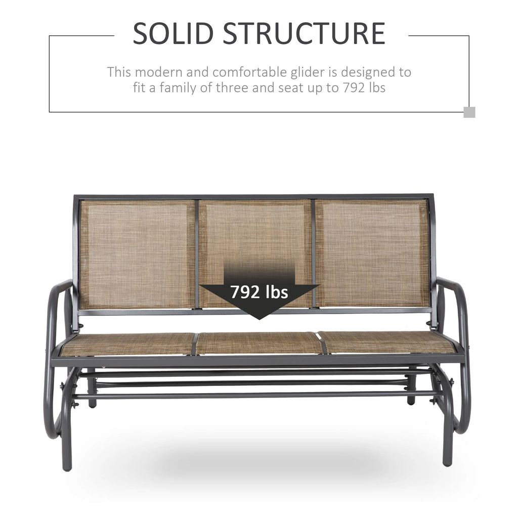 Brown Mesh Outdoor Glider Bench E33713