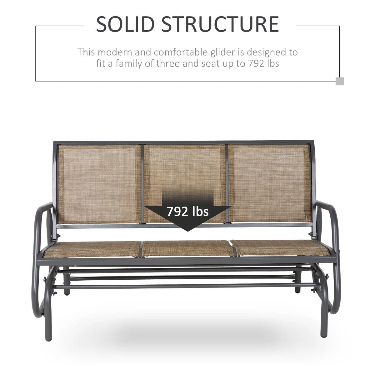 Brown Mesh Outdoor Glider Bench E33713